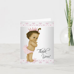African American Baby Girl Douche Merci Cartes