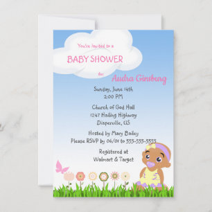 African American Baby Girl Shower Invitation
