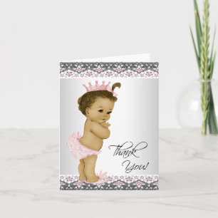 African American Baby Girl Thank You Card