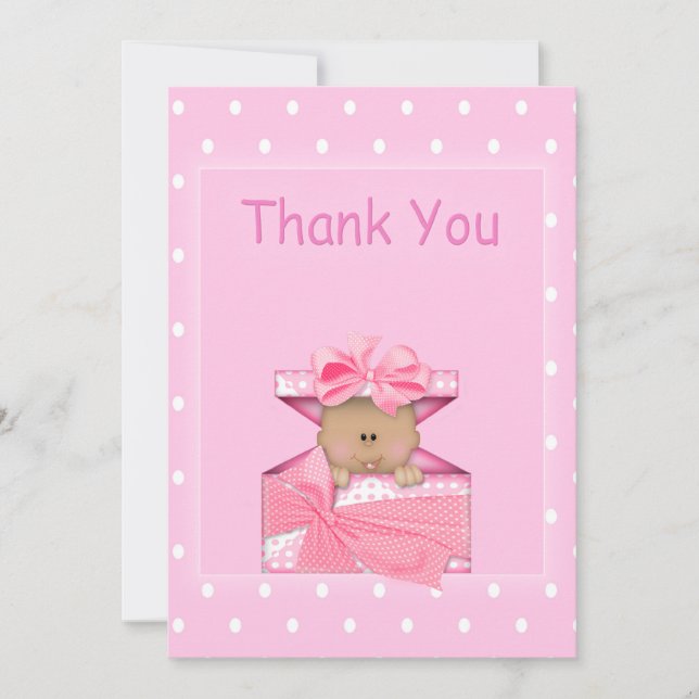 African American Baby Girl Thank You Note Note Card (Front)