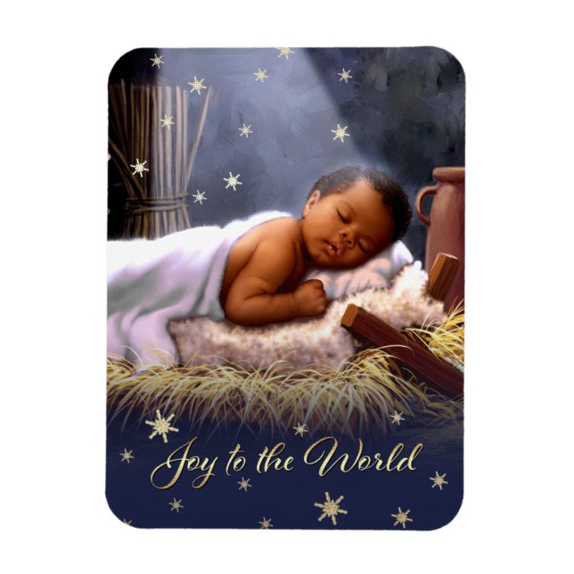 African American Baby Jesus Christmas Magnets (Vertical)