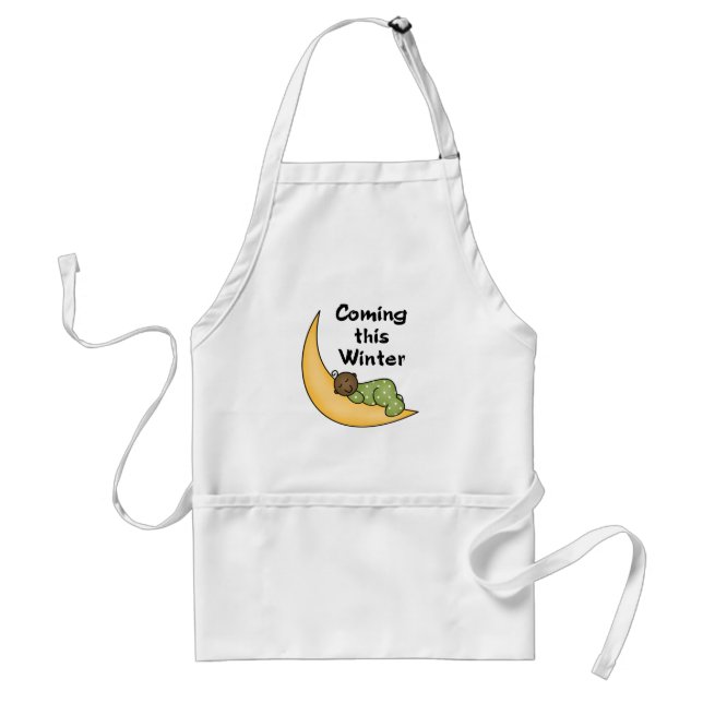 African American Baby on Moon Winter Standard Apron (Front)