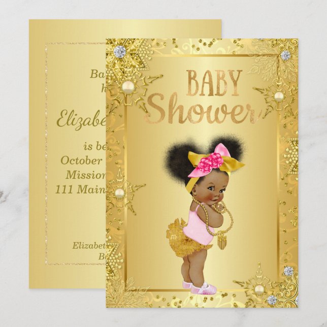 African American Baby Shower Invitation (Front/Back)