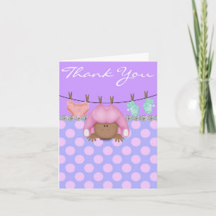 AFRICAN AMERICAN BABY SHOWER THANK YOU CARD