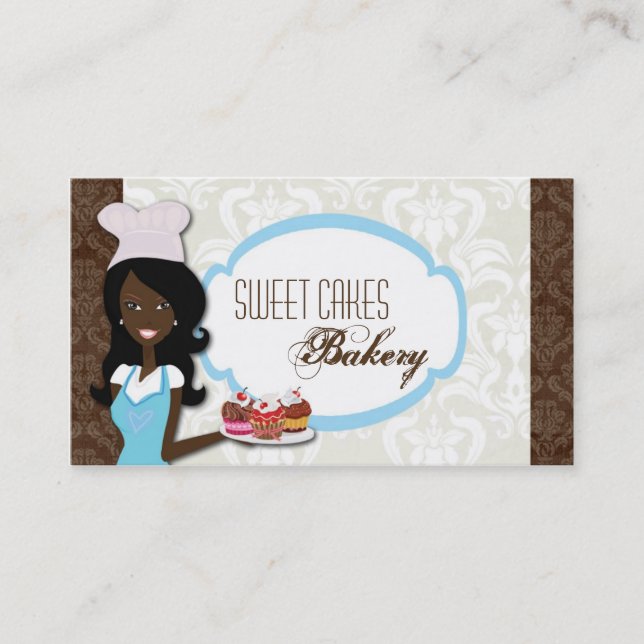 African American Baker Cup Cakes Business Card (Front)