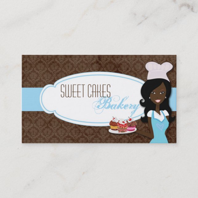 African American Baker Cup Cakes Business Card (Front)