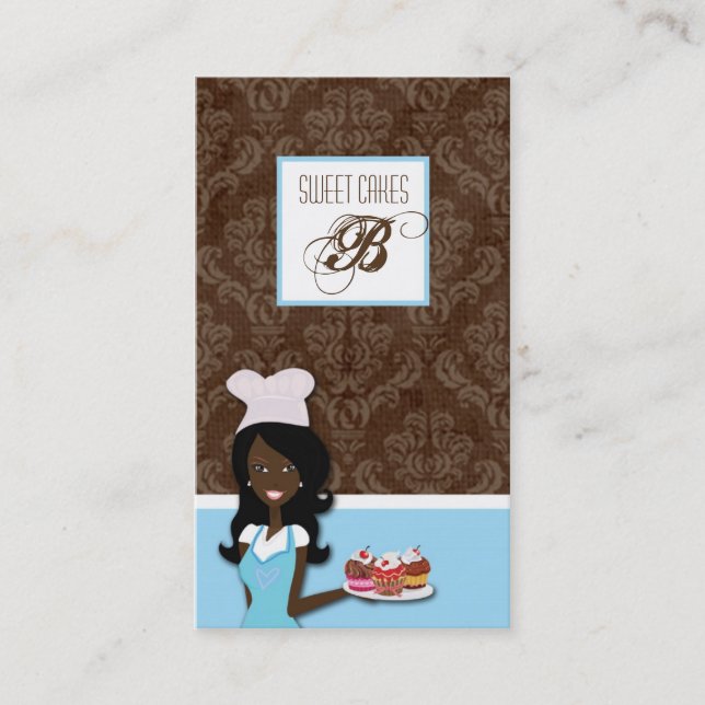 African American Baker Cup Cakes Business Card (Front)