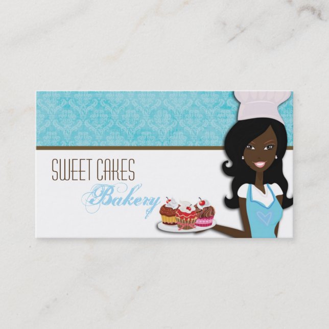 African American Baker Cup Cakes Business Card (Front)