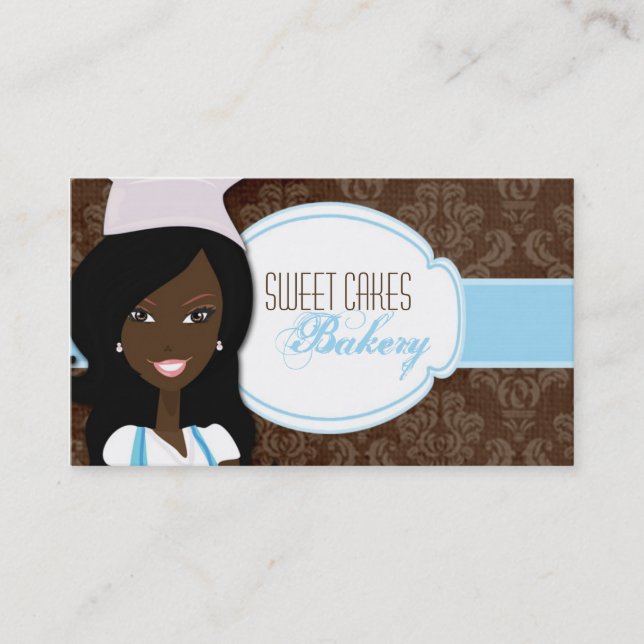 African American Baker Cup Cakes Business Card (Front)