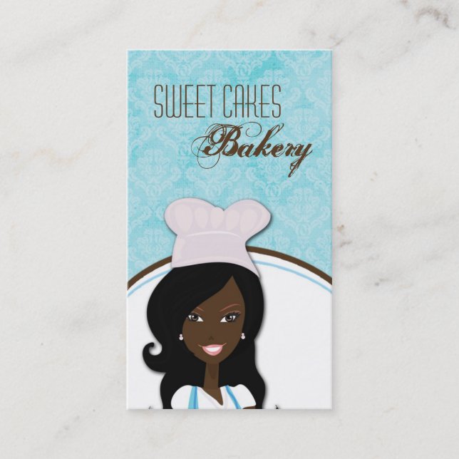 African American Baker Cup Cakes Business Card (Front)