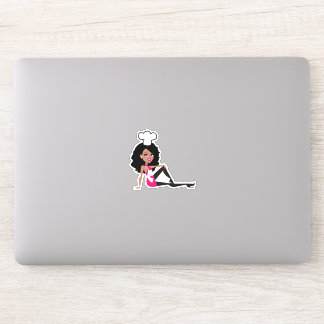 African American Bakery Girl Sticker