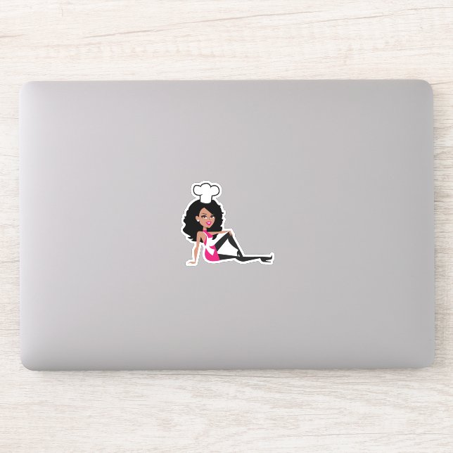 African American Bakery Girl Sticker (Computer)