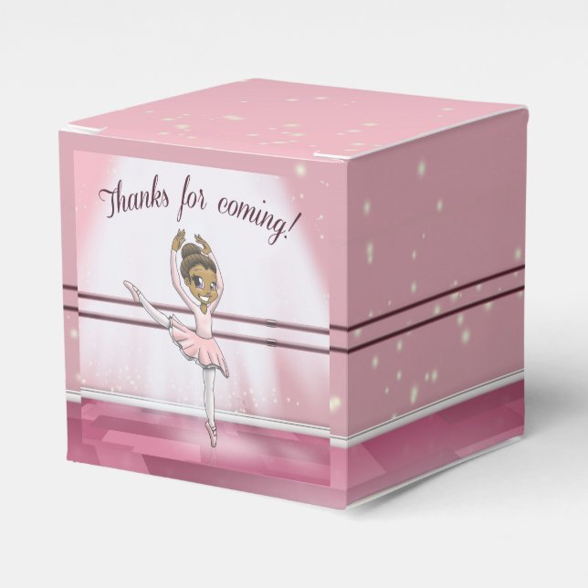 African American Ballerina Birthday Favor Box (Front Side)