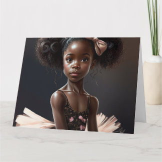 African American ballerina , girl who loves ballet Card