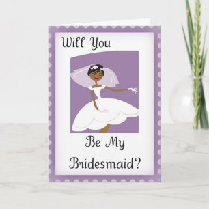 African American Be My Bridesmaid Bridal Accessory Invitation