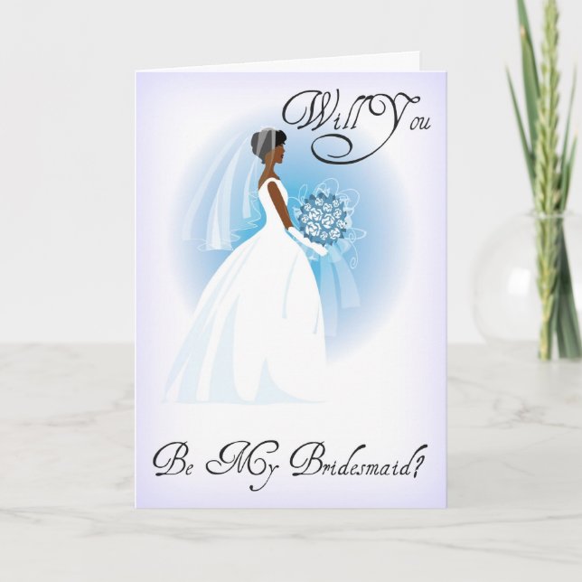 African American Be My Bridesmaid Invitation Card (Front)