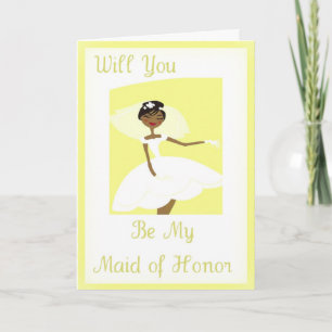 African American Be My Maid of Honour Invitation