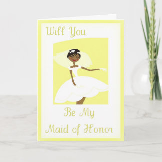 African American Be My Maid of Honour Invitation