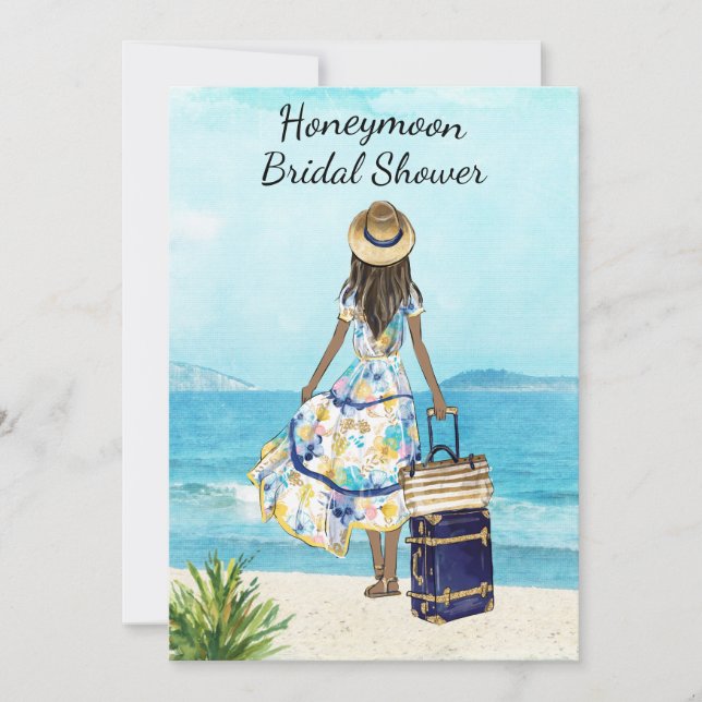 African American Beach Bridal Shower Invitation (Front)