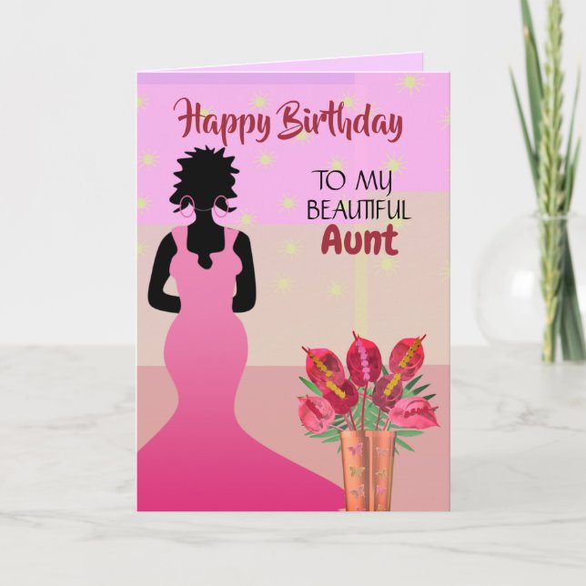 African American Beautiful Aunt Birthday Card (Front)