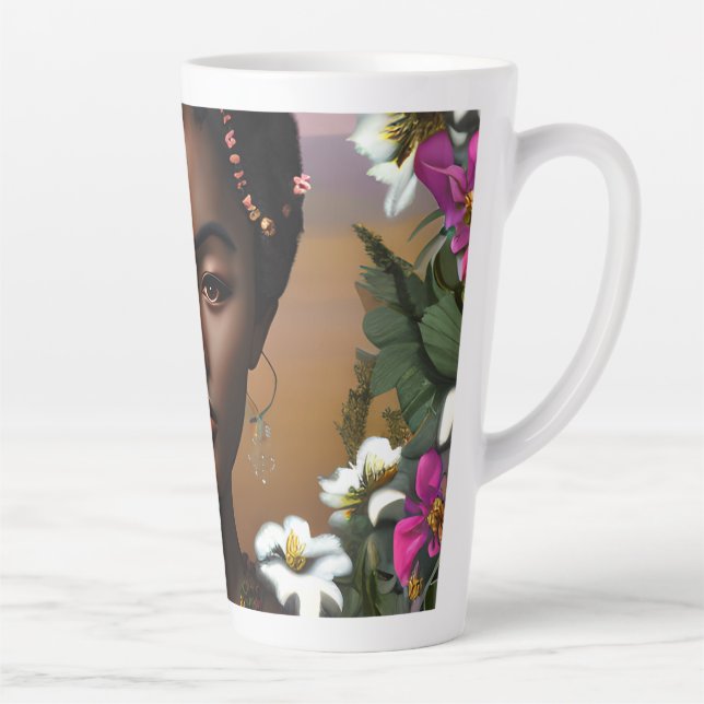 African-American Beauty AI Art Latte Mug (Right)
