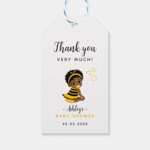 African American Bee Baby Shower Favour Gift Tag