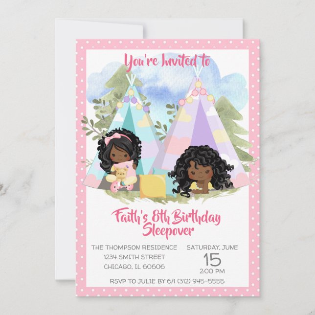 African American Birthday Party Invitation (Front)