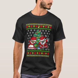 African American Black Dabbing Santa Mrs Claus Chr T-Shirt