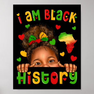 African American Black Girl Afro Kids Black Histor Poster