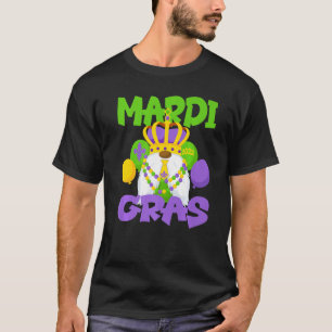 African American Black Gnome Mardi Gras 2022 Beads T-Shirt