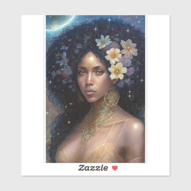African American Black Goddess Queen Fantasy Art (Sheet)