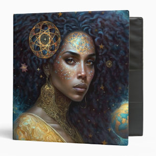 African American Black Goddess Queen Fantasy Art 3 Binder