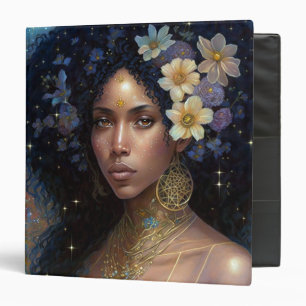 African American Black Goddess Queen Fantasy Art Binder