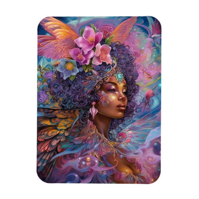 African American Black Goddess Queen Fantasy Art M Magnet (Vertical)