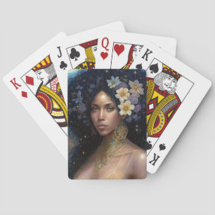 African American Black Goddess Queen Fantasy Art P Playing Cards