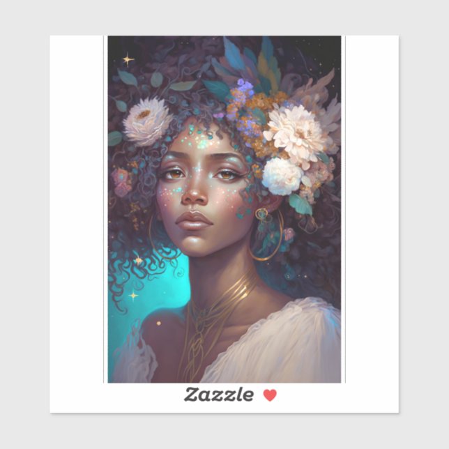 African American Black Goddess Queen Fantasy Art S (Sheet)