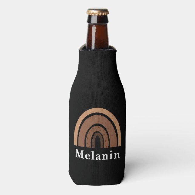 African American Black History Month Melanin Bottle Cooler (Bottle Front)