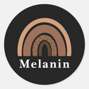 African American Black History Month Melanin Classic Round Sticker
