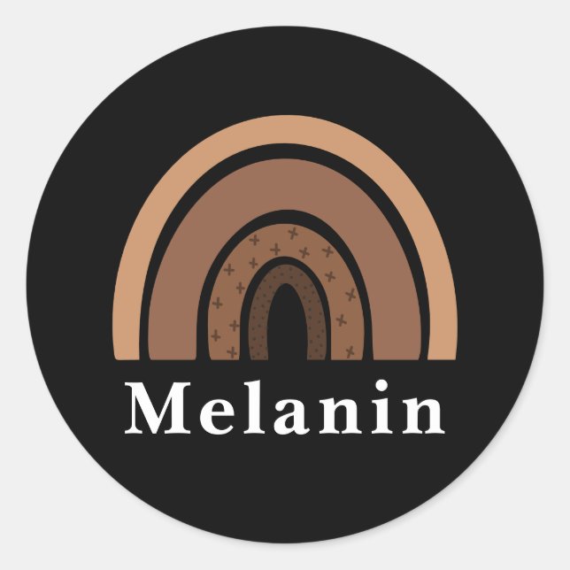 African American Black History Month Melanin Classic Round Sticker (Front)