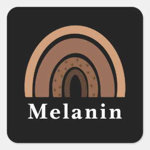 African American Black History Month Melanin Square Sticker