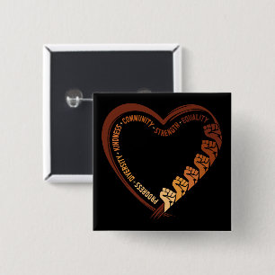 African American Black History Month Valentine 2 Inch Square Button
