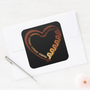 African American Black History Month Valentine Square Sticker