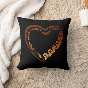 African American Black History Month Valentine Throw Pillow