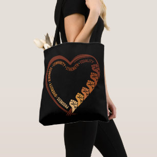 African American Black History Month Valentine Tote Bag