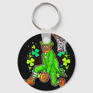 African American Black Leprechaun Bysketbyll St Pa Keychain
