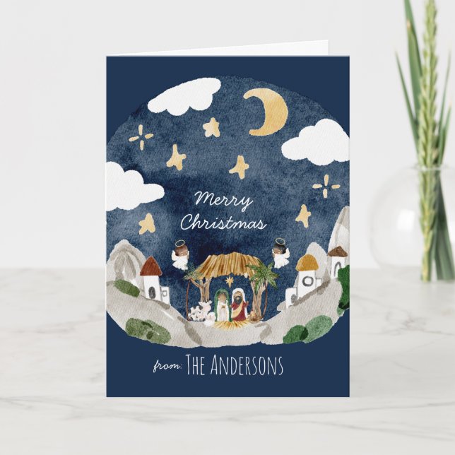 African American Black Nativity Christmas Card (Front)