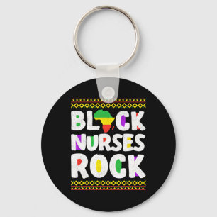 African American Black Nurse Rock Juneteenth  Keychain