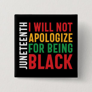 African American black pride Juneteenth 2 Inch Square Button