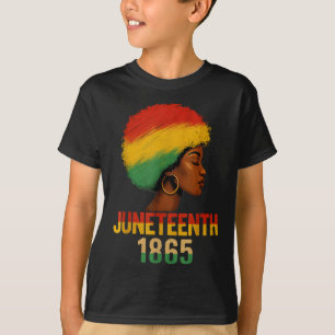 African American Black Queen Afro Girl Juneteenth T-Shirt
