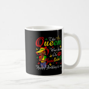 African American Black Queen Happy Birthday Junete Coffee Mug